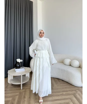 Hen - Serpan Etekli Takım - Ekru