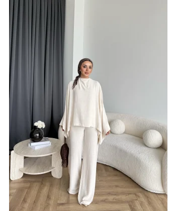 Hot - Dilan Keten Takım - Bej