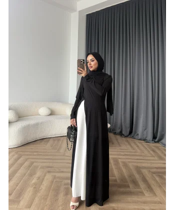 Hot - Loutra 2 Renk Elbise - Siyah - Beyaz