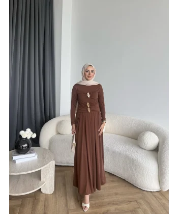 Hr - Desan Sandy Elbise - Kahve ÖN SİPARİŞ