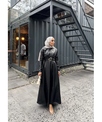 Lolita Deri Elbise - Siyah