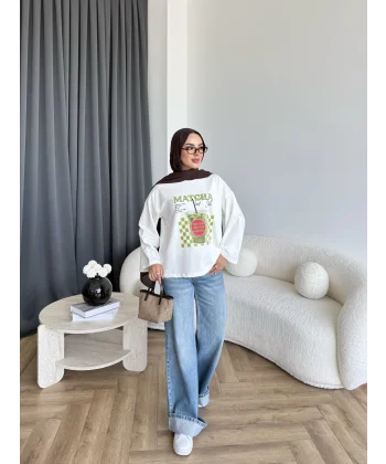 Mıs - Matcha Ön Desenli Tunik