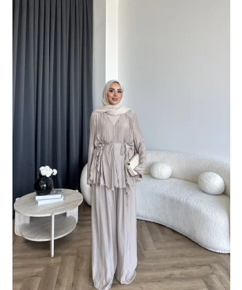 Ng - Batik Pantolonlu Takım - Bej