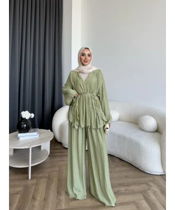 Ng - Batik Pantolonlu Takım - Yeşil