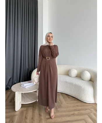 Nisa Sandy Elbise - Kahve
