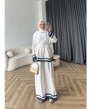 Pwn - Misia Etnik Desen Takım - Beyaz