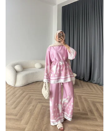 Pwn - Misia Etnik Desen Takım - Pembe
