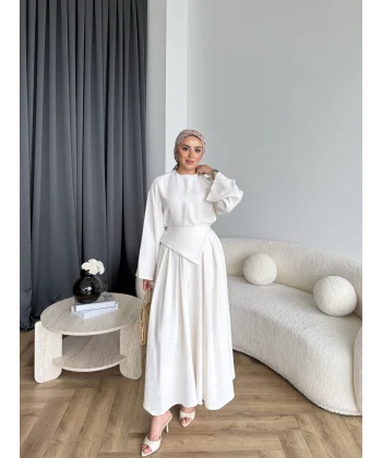 Qu - Maim Keten Pantolonlu Takım
