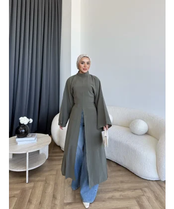 Pln - Siena Yırtmaçlı Bluz - Haki