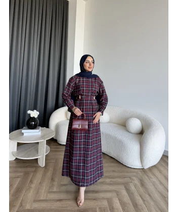 Tb - Wespa Kareli Elbise - Bordo