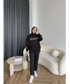 1-Muadil Taşlı Sweat - Siyah