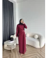 Sılan Yan Detaylı Elbise - Bordo
