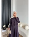 Tb - Eslan Ceketli Jile Elbise - Mürdüm