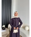 Tb - Eslan Ceketli Jile Elbise - Mürdüm