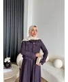Tb - Eslan Ceketli Jile Elbise - Mürdüm