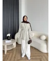 Tb - Veta Çizgili Gömlek - Bej