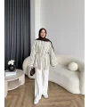 Tb - Veta Çizgili Gömlek - Bej