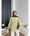 Tb - Veta Çizgili Gömlek - Yağ Yeşili