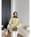 Tb - Veta Çizgili Gömlek - Yağ Yeşili