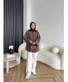 Tb - Veta Çizgili Gömlek - Kahve