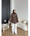 Tb - Veta Çizgili Gömlek - Kahve