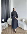 Moi - Özden Bel Detay Elbise - Siyah