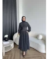 Moi - Özden Bel Detay Elbise - Siyah