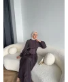 Moi - Özden Bel Detay Elbise - Kahve