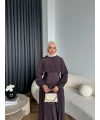Moi - Özden Bel Detay Elbise - Kahve