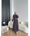 Moi - Özden Bel Detay Elbise - Kahve