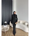 Fuş - Arna Düğme Detay Takım - Siyah