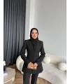 Fuş - Arna Düğme Detay Takım - Siyah