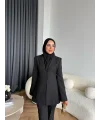 Fuş - Arna Düğme Detay Takım - Siyah