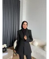 Fuş - Arna Düğme Detay Takım - Siyah