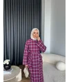 Qu - Carmen Kareli Etekli Takım - Bordo