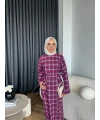 Qu - Carmen Kareli Etekli Takım - Bordo