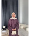 Qu - Balon Kol Etekli Takım - Mürdüm
