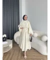 Qu - Balon Kol Etekli Takım - Krem