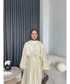 Qu - Balon Kol Etekli Takım - Krem