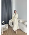 Qu - Balon Kol Etekli Takım - Krem