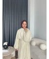 Qu - Balon Kol Etekli Takım - Krem