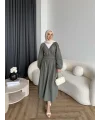 Milsa Lastikli Elbise - Yeşil