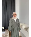 Milsa Lastikli Elbise - Yeşil