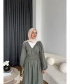 Milsa Lastikli Elbise - Yeşil