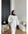 Hen - Mihra Bel Detaylı Gömlek - Beyaz
