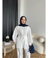 Hen - Mihra Bel Detaylı Gömlek - Beyaz
