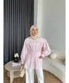 Hen - Mihra Bel Detaylı Gömlek - Pembe