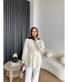 Hen - Mihra Bel Detaylı Gömlek - Ekru