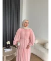 Hen - Margo Şifon Elbise - Pembe