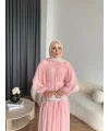 Hen - Margo Şifon Elbise - Pembe